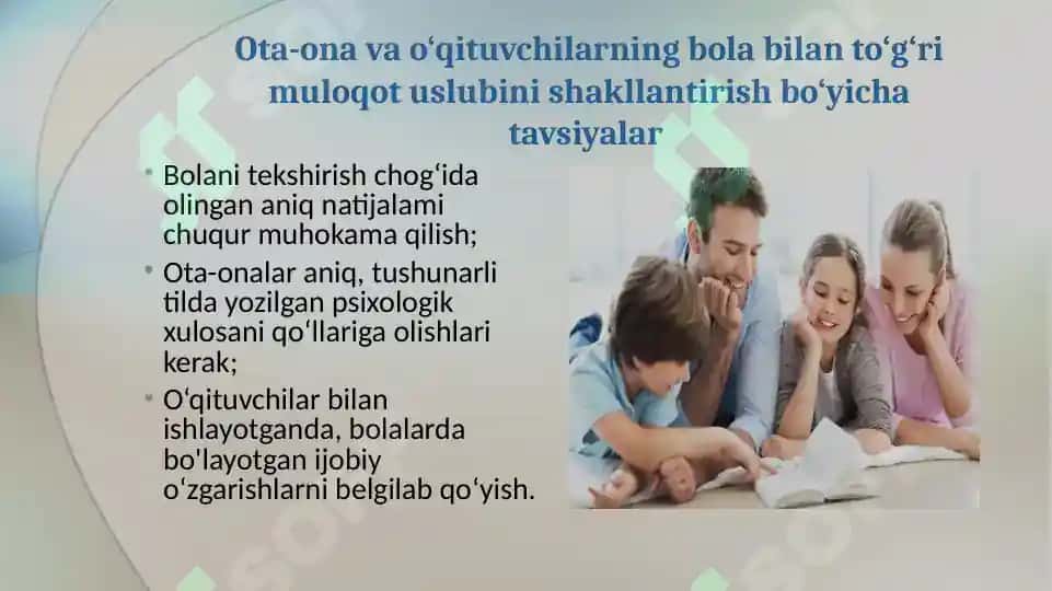 Ota-ona va  o‘qituvchilar bilan olib boriladigan korreksion-profilaktik ishlar. Yetim va ota-ona qaramog‘isiz qolgan bolalarning umumiy psixologik tavsifi 6