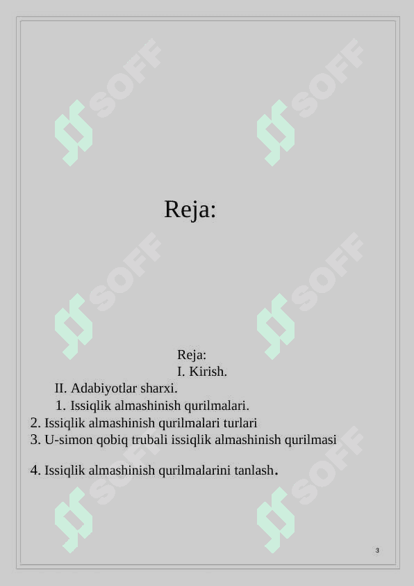 ATSETONNI ISITISH UCHUN USIMON QOBIQ TRUBALI ISSIQLIK ALMASHINISH QURILMASINI HISOBLASH   	VA LOYIHALASH 3