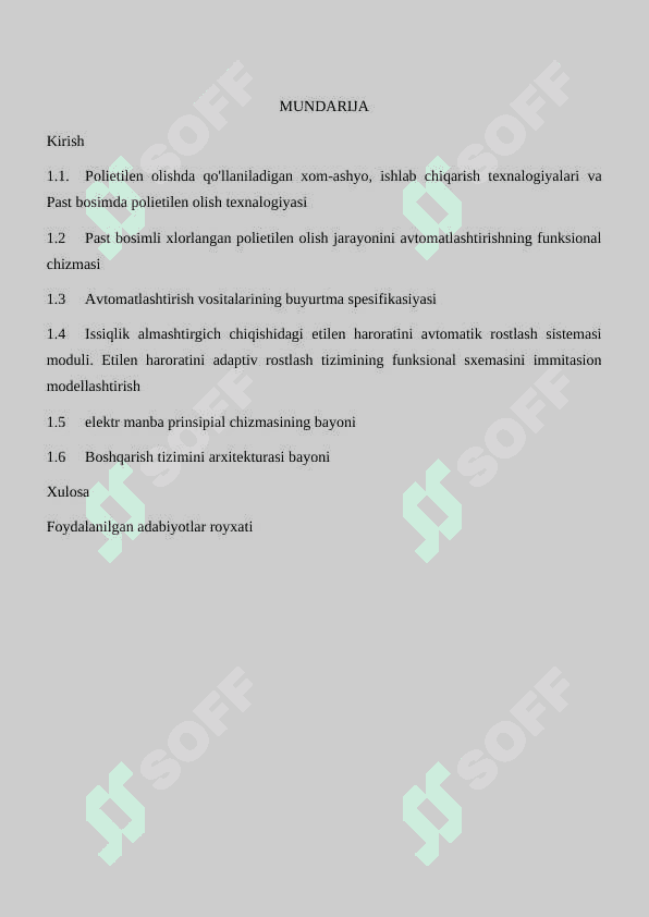 Polietilen olishda qo'llaniladigan xom-ashyo, ishlab chiqarish texnalogiyalari va Past bosimda polietilen olish texnalogiyasi 2