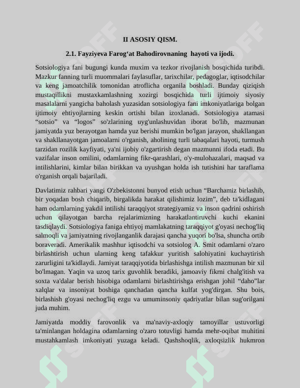 Sotsiologiya fanlari boʻyicha falsafa doktori Fayziyeva Farogʻat Bahodirovnaning  sotsiologiya fanida erishgan yutuqlari 6