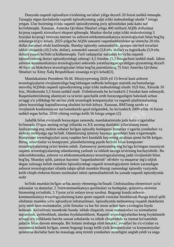 Raqamli iqtisodiyotni rivojlantirishda axborot kommunikatsiya texnologiyalari 2