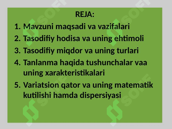 EKONOMETRIKADA EHTIMOLLAR NAZARIYASI VA MATEMATIK  STATISTIKA 2