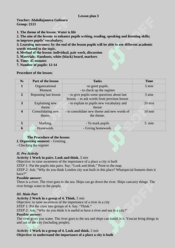 demo lesson plans for practicum 5