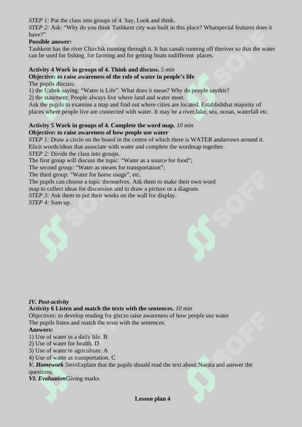 demo lesson plans for practicum 6