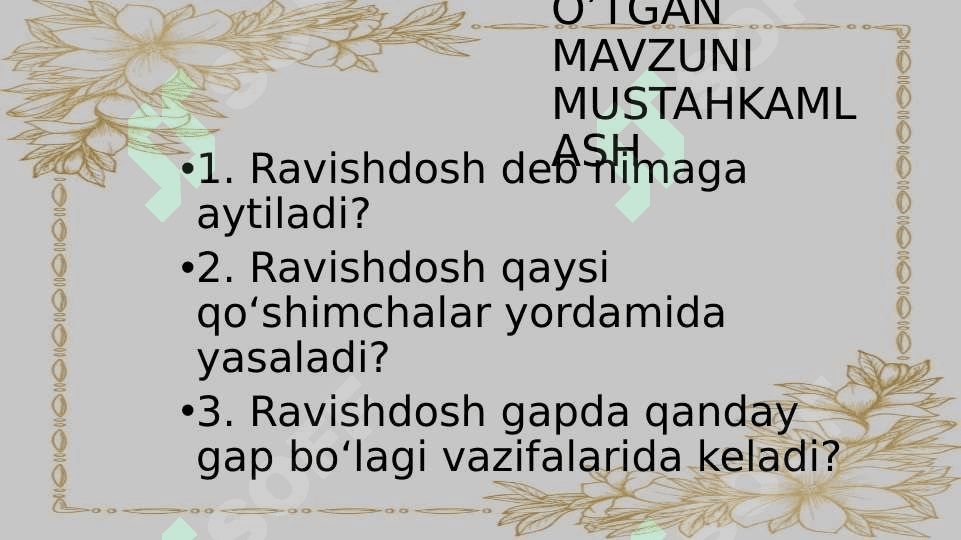RAVISHDOSHLARNING MA’NO TURLARI 2