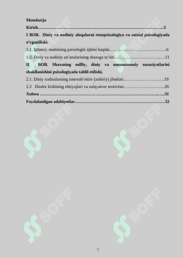 Diniy aloqalarning sotsial psixologiyada o‘rganilishi 2