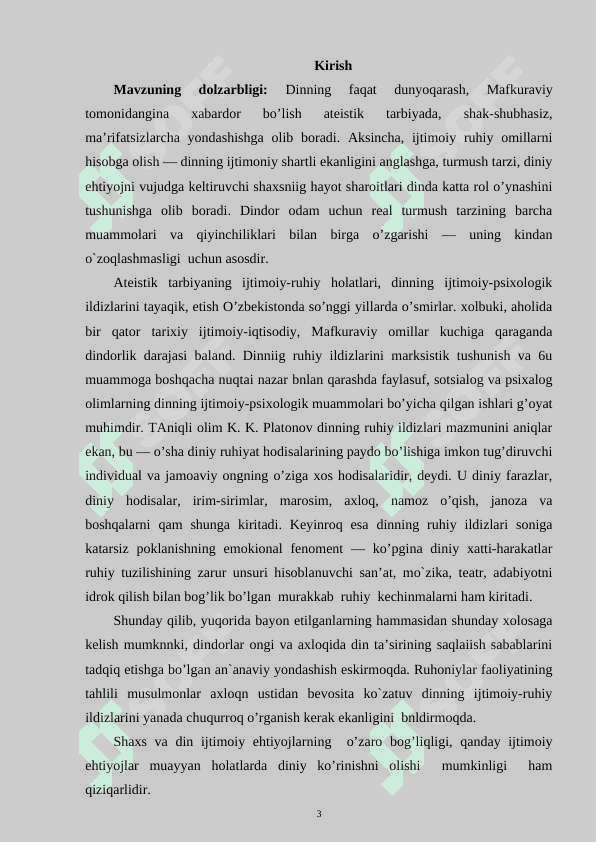 Diniy aloqalarning sotsial psixologiyada o‘rganilishi 3