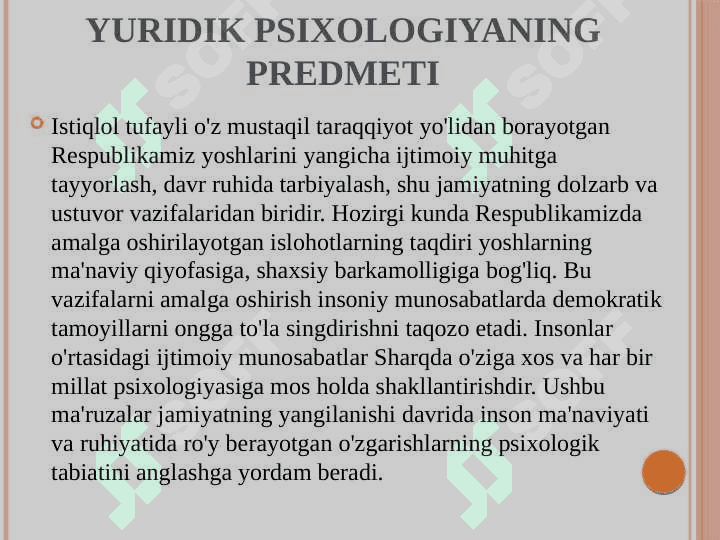 Yuridik psixologiyaning umumiy vazifalari 3