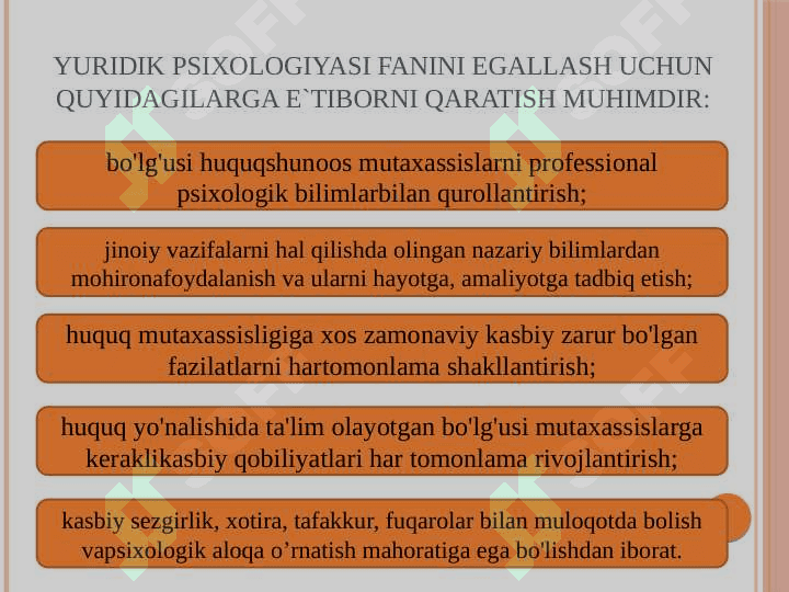 Yuridik psixologiyaning umumiy vazifalari 4