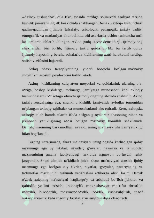AXLOQIY TARBIYA BERISH VAZIFALARI,VOSITALARI 7