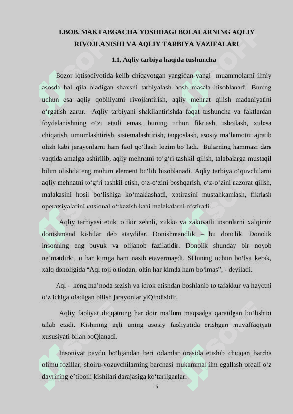 MAKTABGACHA YOSHDAGI BOLALARGA AQLIY TARBIYA BERISH MAZMUNI 5