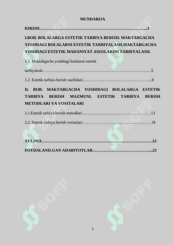 MAKTABGACHA YOSHDAGI BOLALARGA ESTETIK TARBIYA BERISH MAZMUNI 2