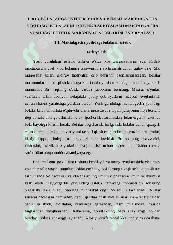 MAKTABGACHA YOSHDAGI BOLALARGA ESTETIK TARBIYA BERISH MAZMUNI 5