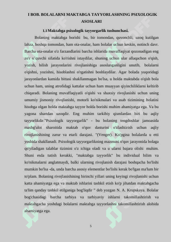 Bolani maktab ta'limiga ijtimoiy-psixologik tayyorligining shakillanishi 5