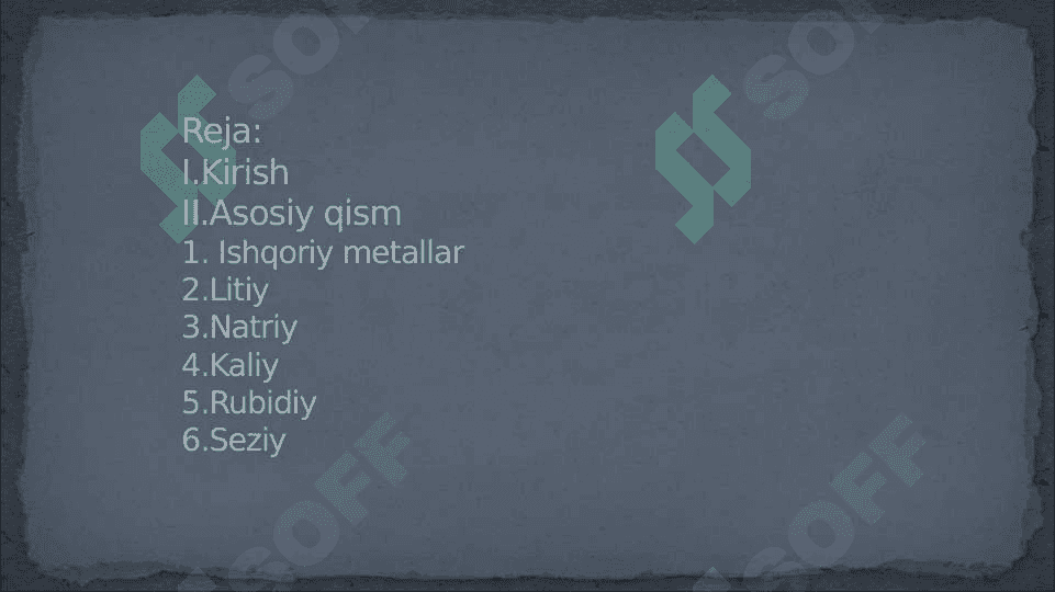 IA guruh elementlari. Ishqoriy metallar 2