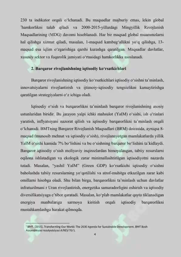 Barqaror rivojlanish maqsadlari 4