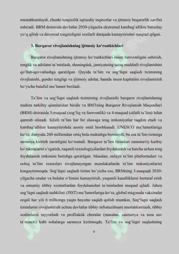 Barqaror rivojlanish maqsadlari 6