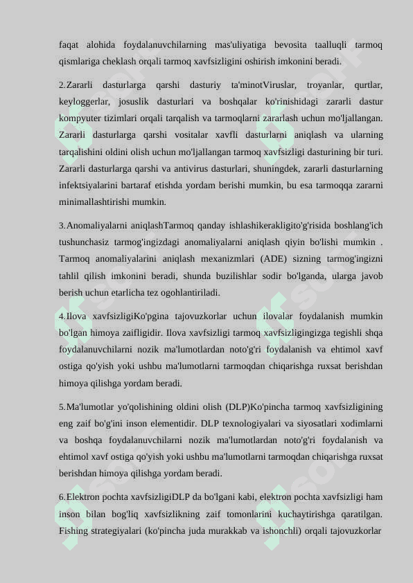 Tarmoq darajasida xavfsizlik mexanizimlari 6