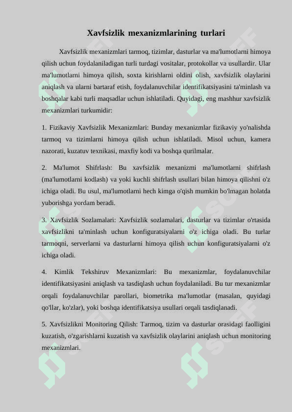 Tarmoq darajasida xavfsizlik mexanizimlari 8
