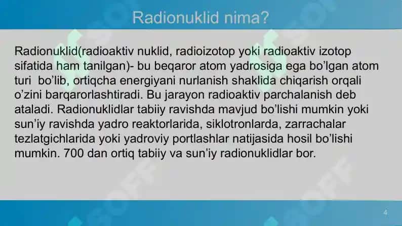 Tibbiyotda qo’llaniladigan radionuklidlarni elektron tezlatgichlarda olish 4