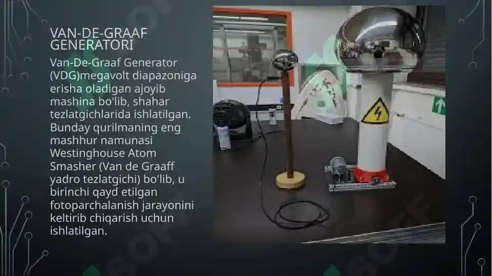Van-de-Graaf generatori yangi avlodlari 7