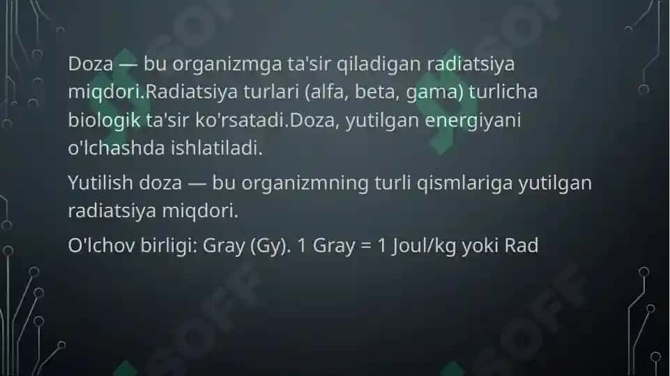 Yutilish, ekvivalent va effektiv doza 3