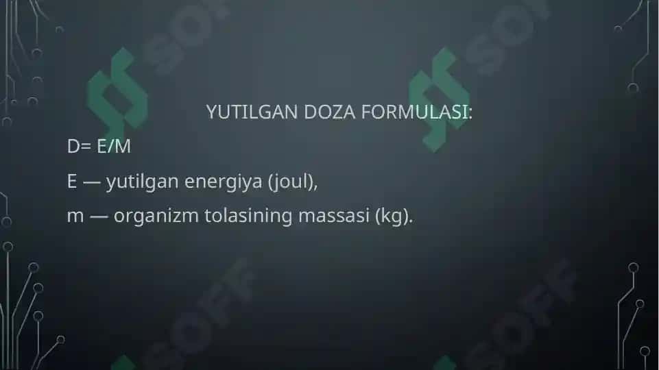 Yutilish, ekvivalent va effektiv doza 4