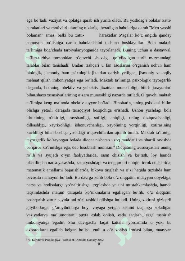 Kichik maktab yoshidagi o’quvchilarda do’stlik munosabatlari motivatsiyasining psixologik xususiyatlari 8