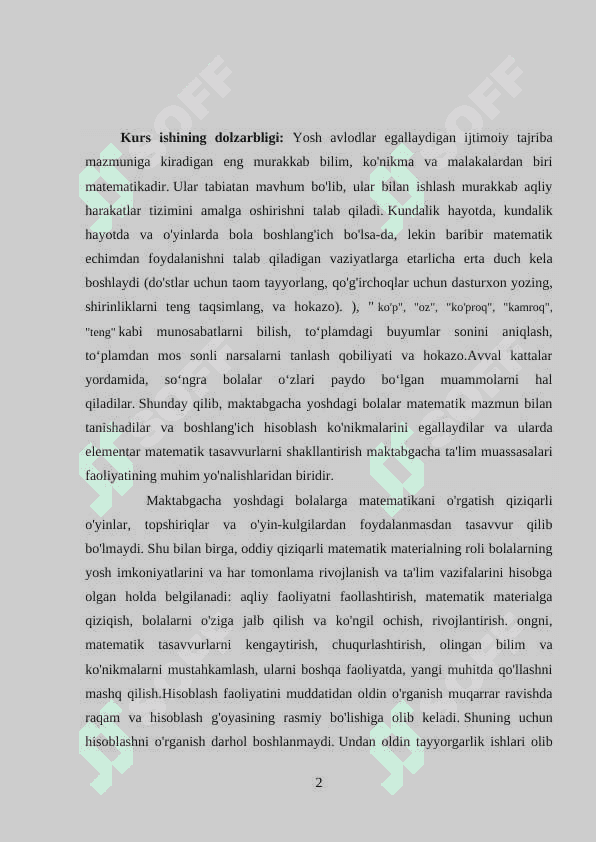 Maktabgacha katta yoshdagi bolalarda son sanoq haqidagi tushunchani shakllantirish 2