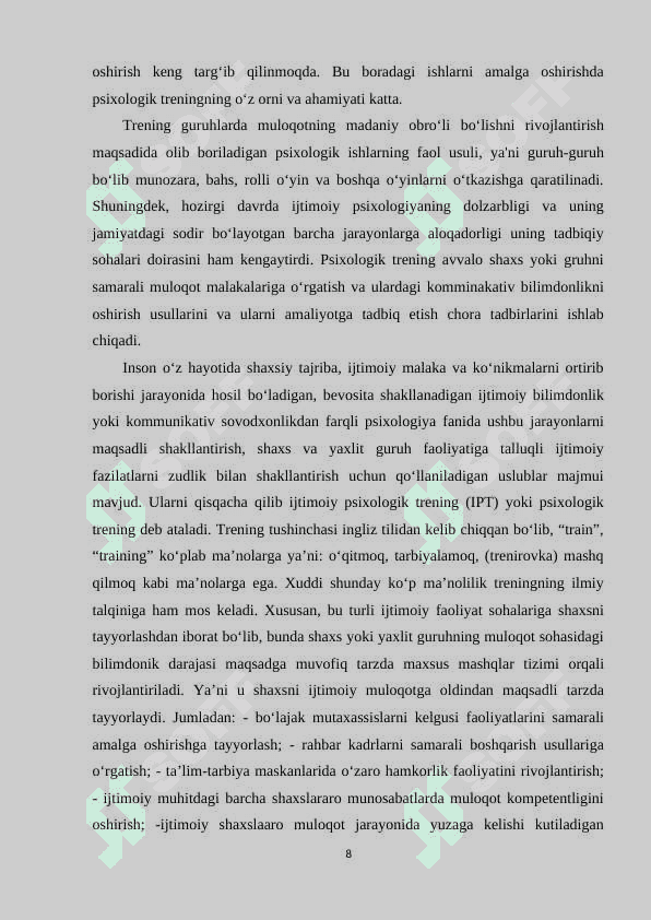 Ijtimoiy psixologik trening haqida tushuncha 8