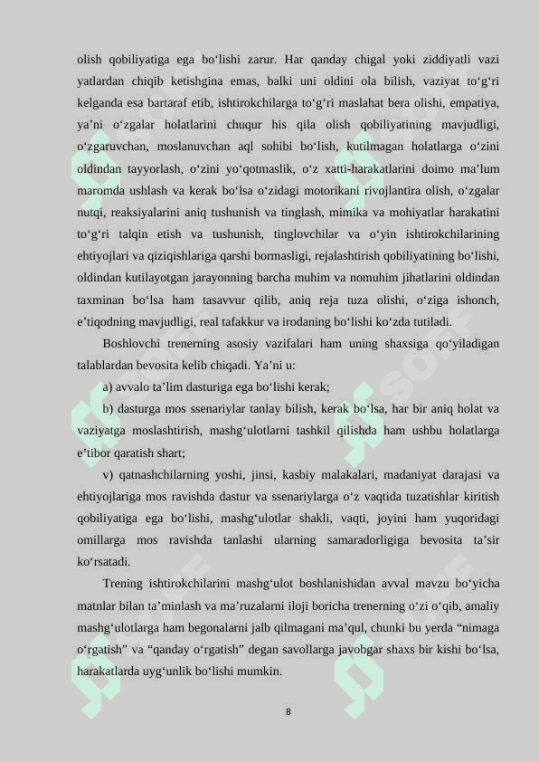 Treningda ishtirokchilarning xabardorligi 8