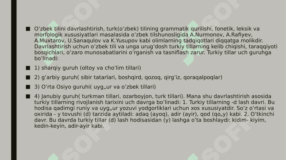 O‘zbek  tili  davrini  davrlashtirish. 2