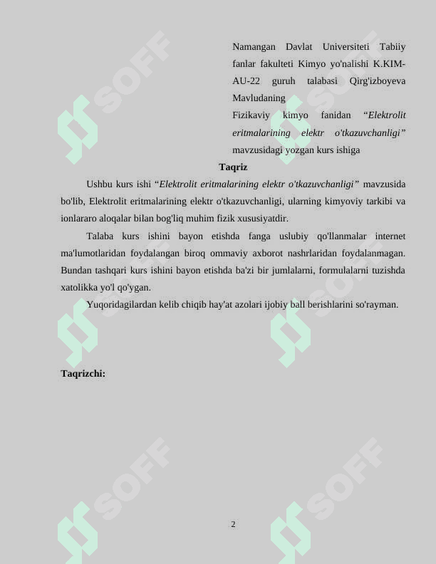 Elektrolit eritmalarining elektr o'tkazuvchanligi 2
