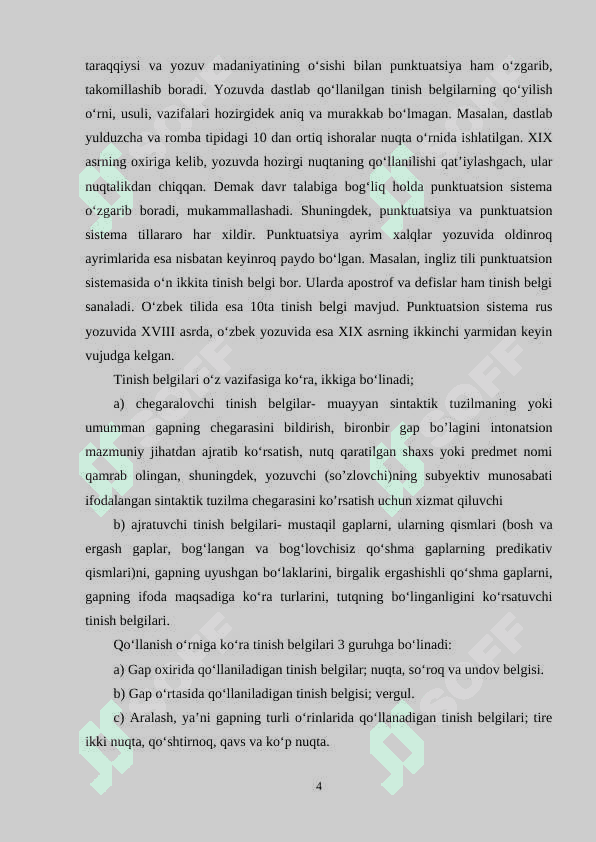 Tinish belgilarini ishlatilishi bilan bog’liq xatolarni aniqlash va bartaraf qilish 4