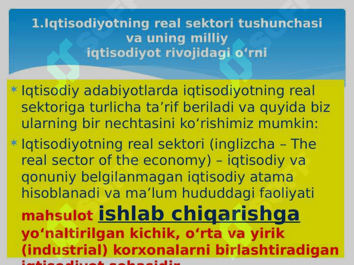 Milliy iqtisodiyotni va real sektorni rivojlantirishda xorijiy va xususiy investitsiyalarning o‘rni. 2