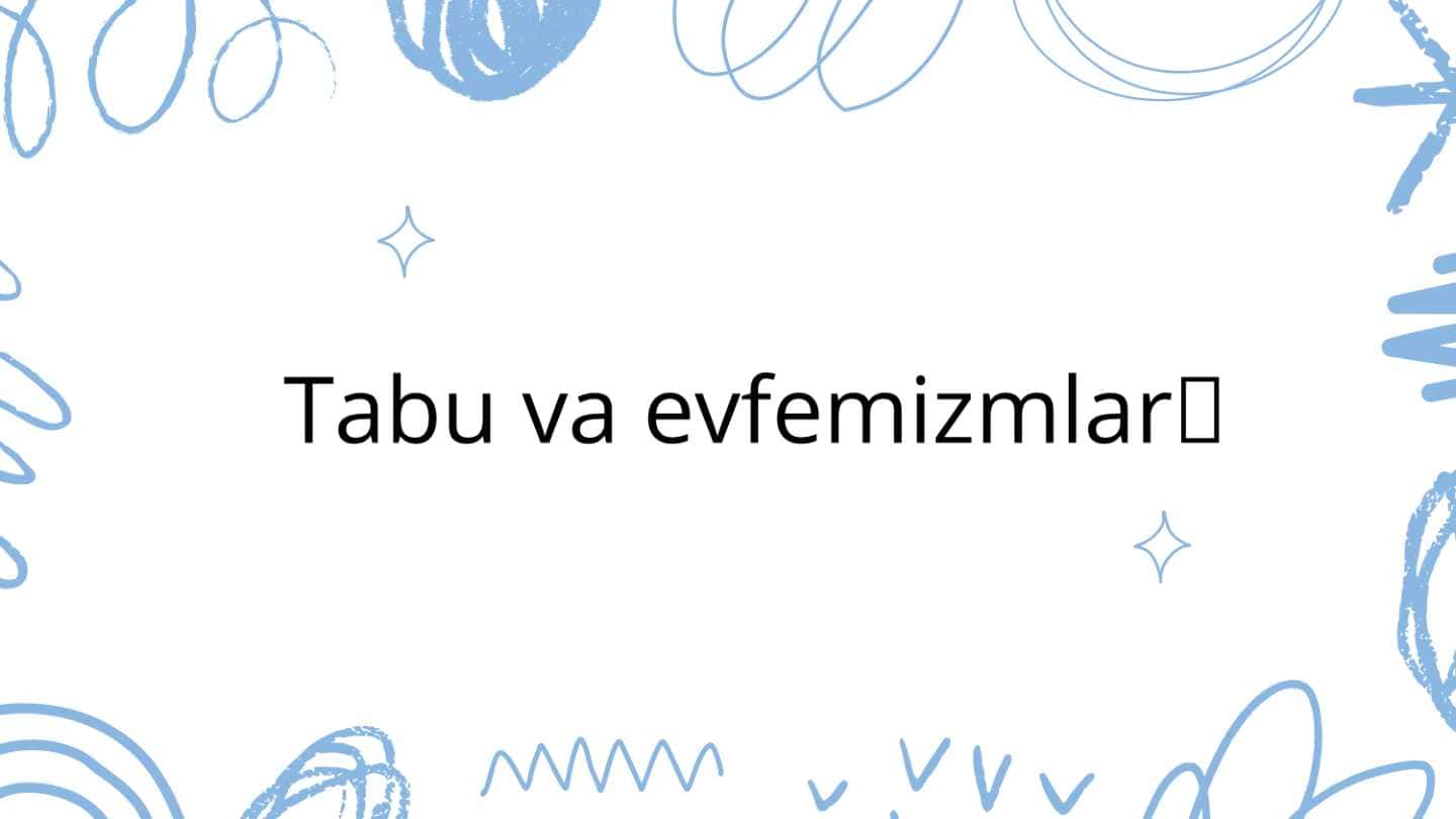 Tabu va evfimizimlar