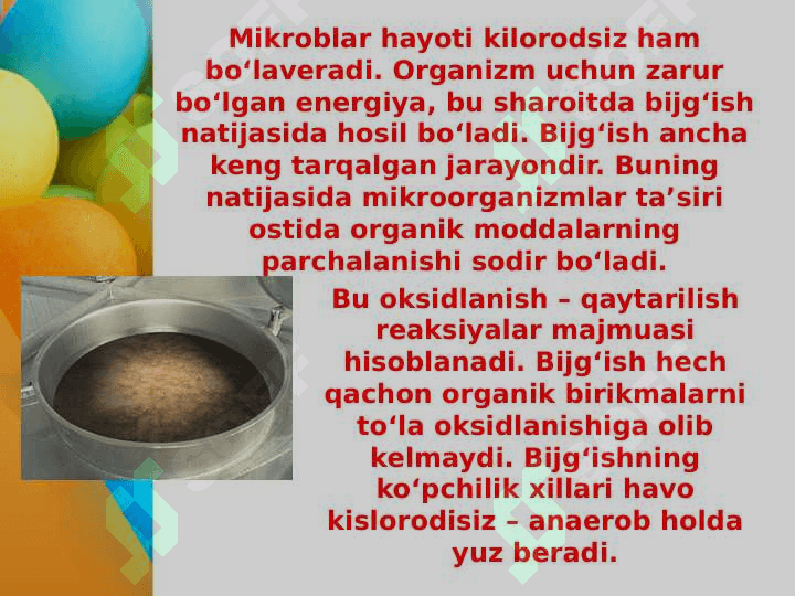 Bijg’ishning JARAYONLARI 4
