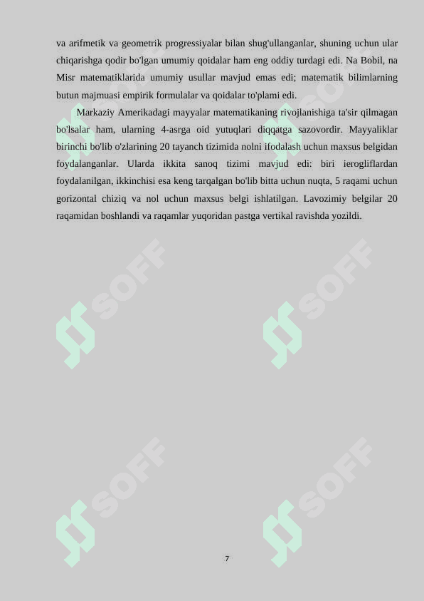 Matematikaning hozirgi kundagi o'rni 7