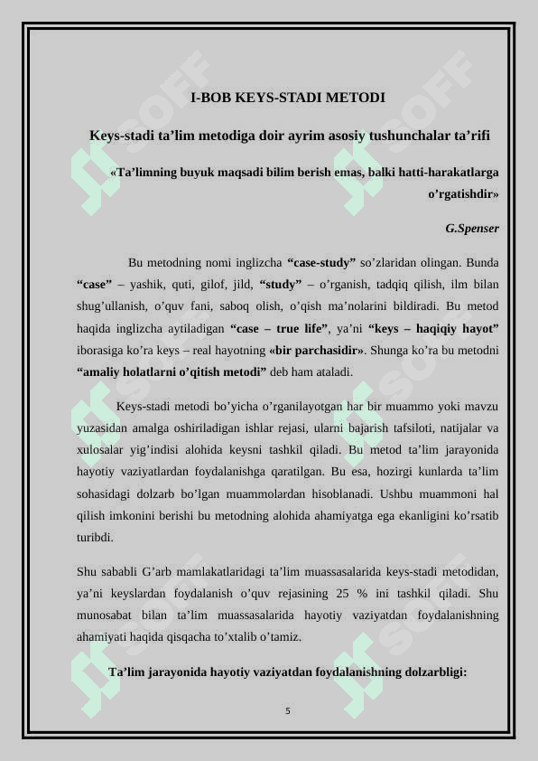Mutaxasislik fanlarini o‘qitish jarayonida muammoli vaziyat, Keys-stadi topshiriqlarini tuzish 5