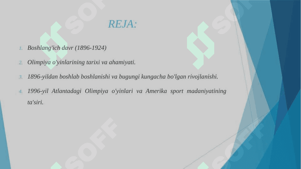 OLIMPIYA O'YINLARINING XUSUSIYATLARI 1896 DAN XOZIRGI DAVRGACHA 2