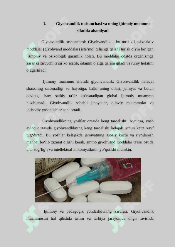 Mavzu Giyohvandlik ijtimoiy-pedagogik muammo sifatida 2
