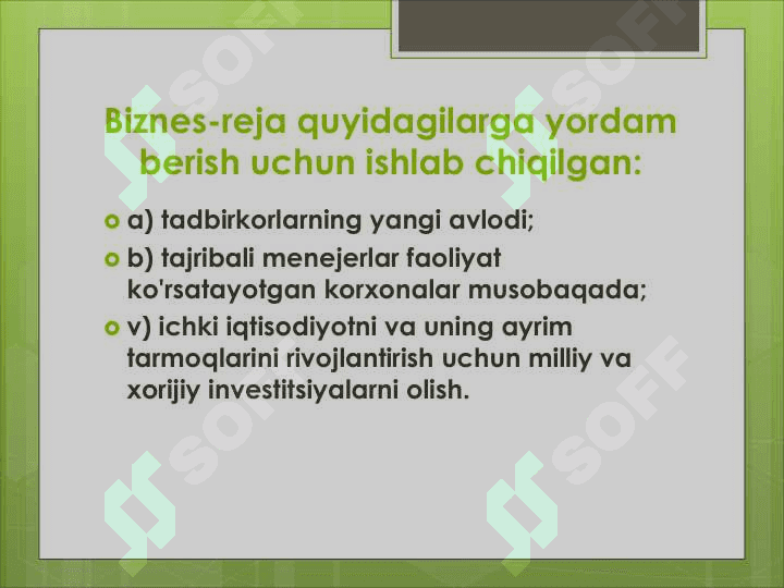 Korxonaning biznes rejasi 4