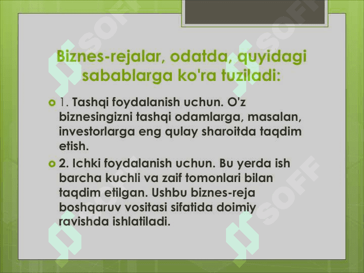 Korxonaning biznes rejasi 5