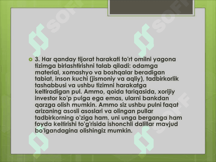 Korxonaning biznes rejasi 7