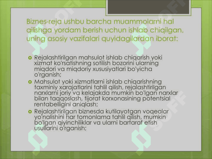 Korxonaning biznes rejasi 8