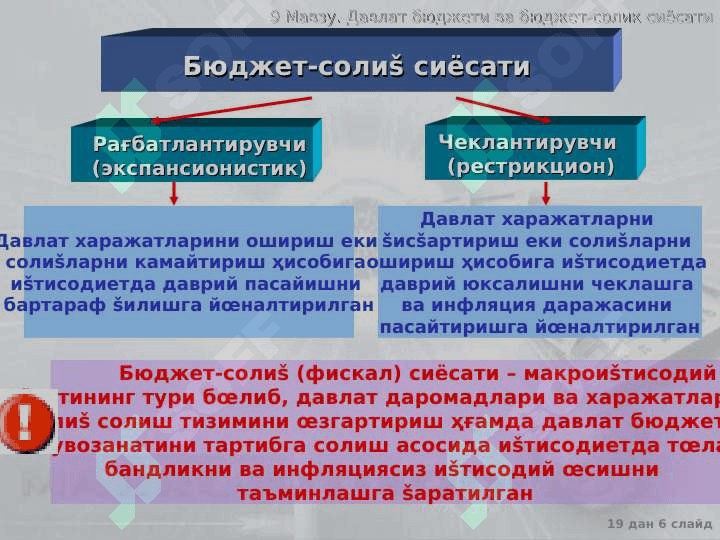 Давлат бюджети ва бюджет-солик сиёсати 6