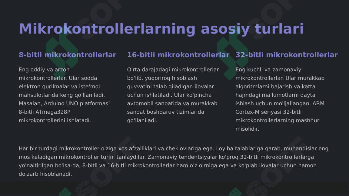 Mikrokontrollerlar va ularning zamonaviy qurilmadagi o'rni 3