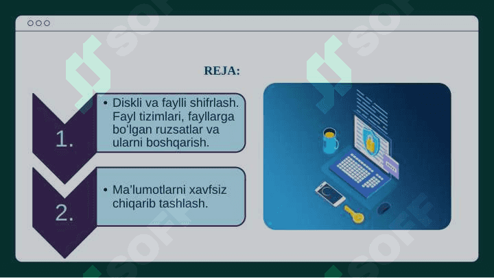 Ma’lumotlarning fizik xavfsizligini ta’minlash. 2