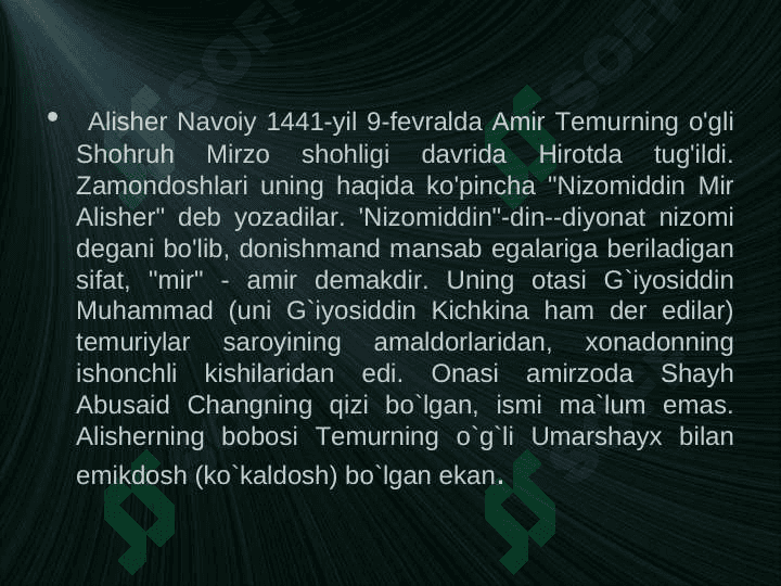 Alisher Navoiy hayoti va ijodi 3