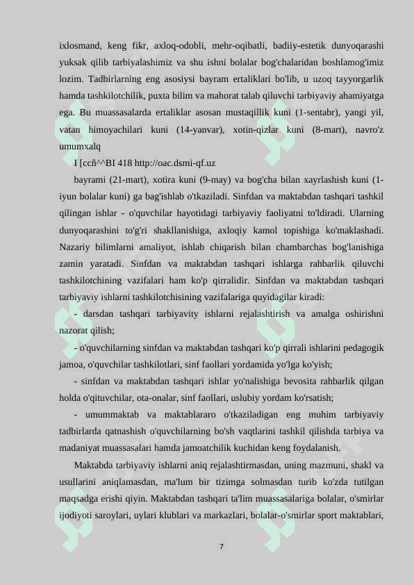Maktabda manaviy va maʼrifiy ishlarni tashkil qilish 7